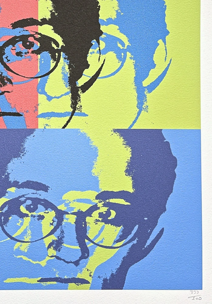 Andy Warhol - Keith Haring zeleno-modro-červený 333/500 - signováno, 50x50cm, limitovaná edice CMOA s certifikátem