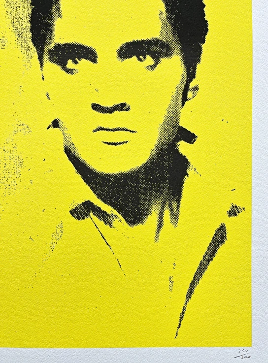 Andy Warhol - Elvis Presley žluto-černý 250/500 - signováno, 50x50cm, limitovaná edice CMOA s certifikátem