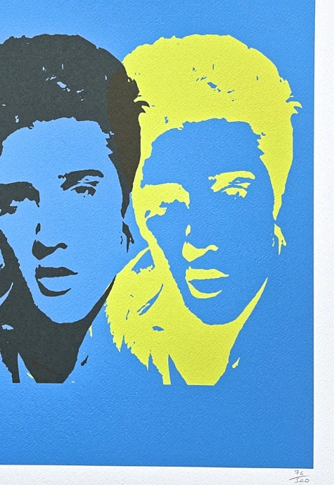 Andy Warhol - 3x Elvis Presley modré pozadí I 76/500 - signováno, 50x50cm, limitovaná edice CMOA s certifikátem