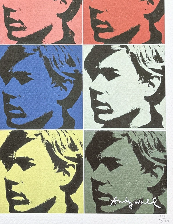 Andy Warhol - 9x Self Portrait 121/500 - signováno, 50x50cm, limitovaná edice CMOA s certifikátem