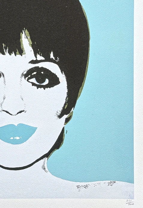 Andy Warhol - Liza Minnelli tyrkysová 251/500 - signováno, 50x50cm, limitovaná edice CMOA s certifikátem