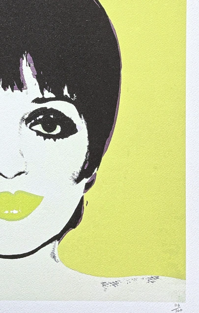 Andy Warhol - Liza Minnelli citrónová 116/500 - signováno, 50x50cm, limitovaná edice CMOA s certifikátem