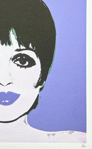 Andy Warhol - Liza Minnelli modrá 19/500 - signováno, 50x50cm, limitovaná edice CMOA s certifikátem