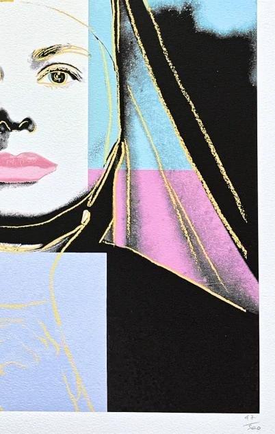 Andy Warhol - Ingrid Bergman as a Nun oranžovo-žlutá x/500 - signováno, 50x50cm, limitovaná edice CMOA s certifikátem
