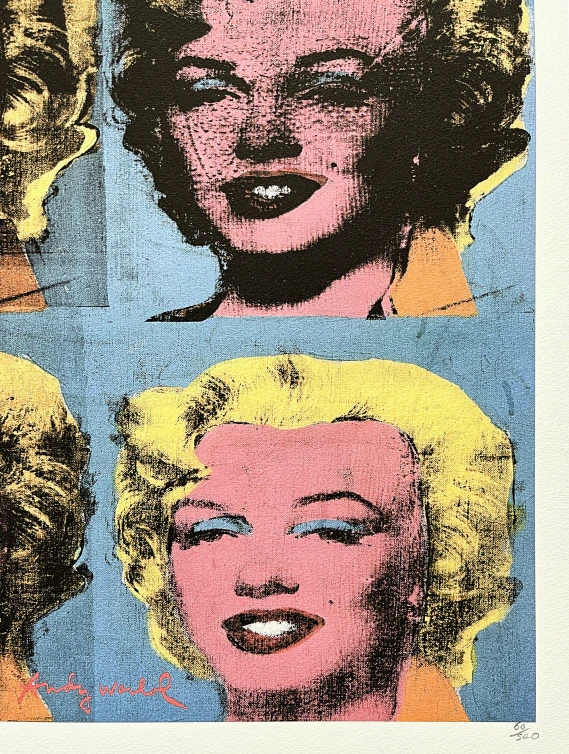 Andy Warhol - 4x Marilyn Monroe 60/500 - signováno, 50x50cm, limitovaná edice CMOA s certifikátem