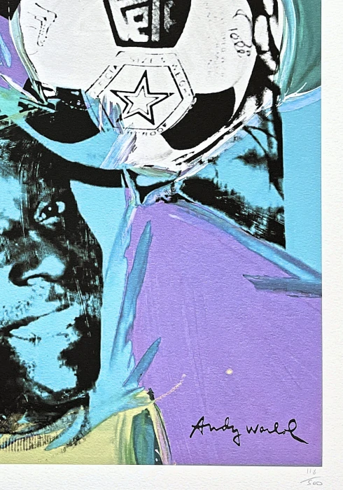 Andy Warhol - Pelé tyrkysovo-zelený 118/500 - signováno, 50x50cm, limitovaná edice CMOA s certifikátem