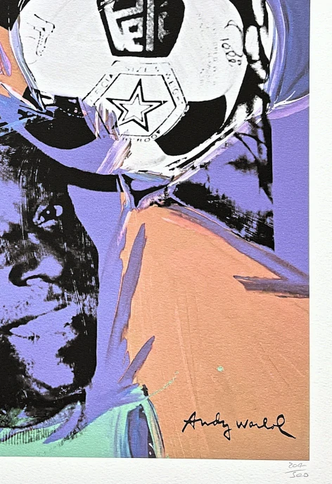 Andy Warhol - Pelé fialovo-zelený 204/500 - signováno, 50x50cm, limitovaná edice CMOA s certifikátem