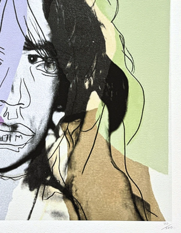 Andy Warhol - Mick Jagger zeleno-černý x/500 - signováno, 50x50cm, limitovaná edice CMOA s certifikátem