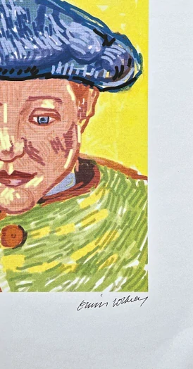 David Hockney - Van Gogh's Portrait of Camille Roulin 46/500 - limitovaná edice, s certifikátem, 35x50 cm