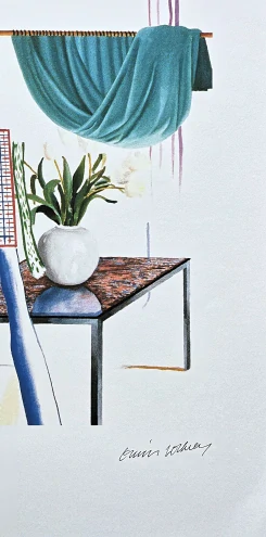 David Hockney - Invented Man revealing still life 80/500 - limitovaná edice, s certifikátem, 35x50 cm