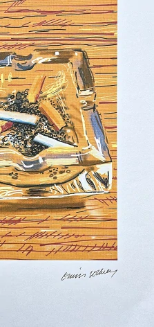 David Hockney - Ashtray 10/500 - limitovaná edice, s certifikátem, 35x50 cm