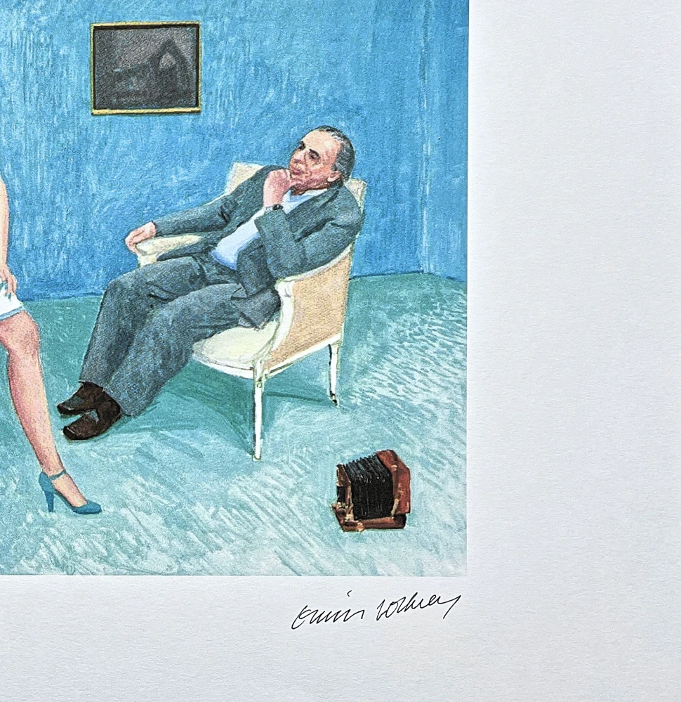 David Hockney - The Photographer and his daughter 101/500 - limitovaná edice s certifikátem, 50x35 cm