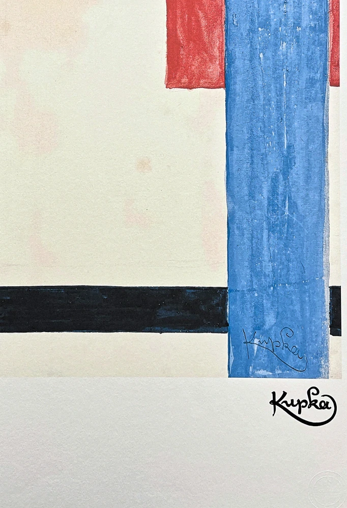 František Kupka - Plan bleu dans le rouge 96/350 - limitovaná edice s certifikátem, 50x70cm