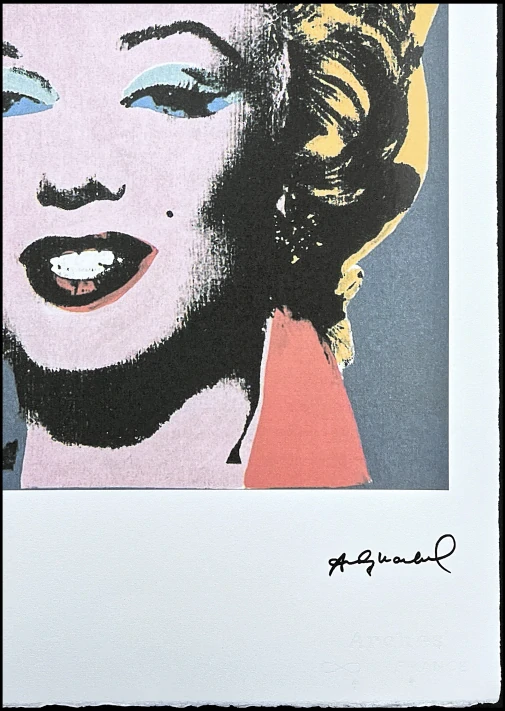 Andy Warhol - Marilyn Monroe tmavě šedá s oranžovým límečkem 61/100 - edice Leo Castelli s certifikátem