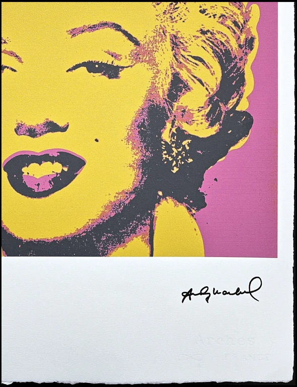 Andy Warhol - Marilyn Monroe žlutá na růžovém pozadí 12/100 - edice Leo Castelli s certifikátem