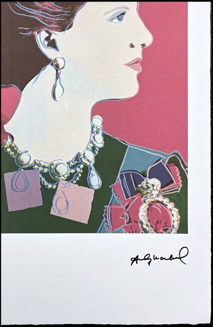 Andy Warhol - Queen Margarethe vínovo-růžová 74 15/100 - edice Leo Castelli s certifikátem