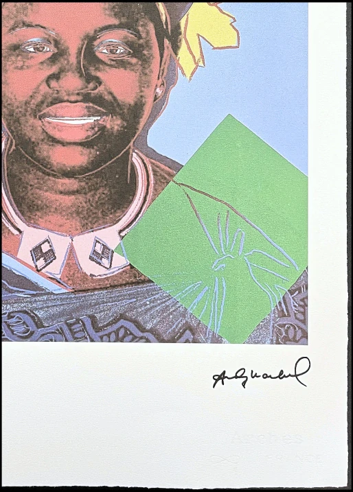 Andy Warhol - Queen Ntombi Twala of Swaziland světle modrá 38/100 - edice Leo Castelli s certifikátem