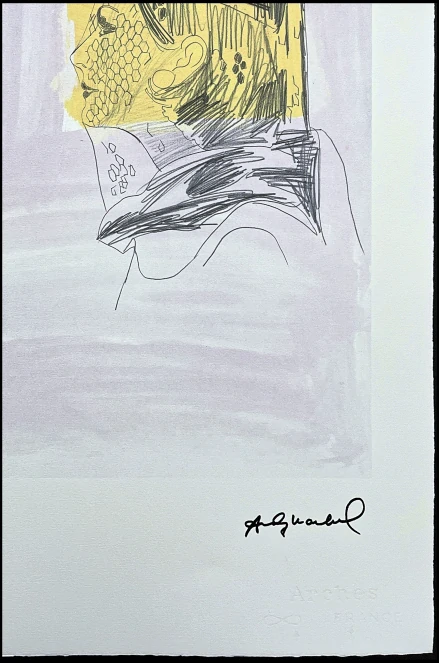 Andy Warhol - Portrait in pencil žlutá 25/100 - edice Leo Castelli s certifikátem