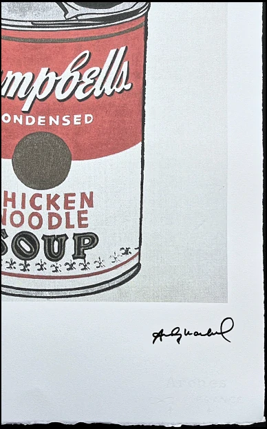 Andy Warhol - Campbell's Soup - Chicken Noodle 25/100 - edice Leo Castelli s certifikátem