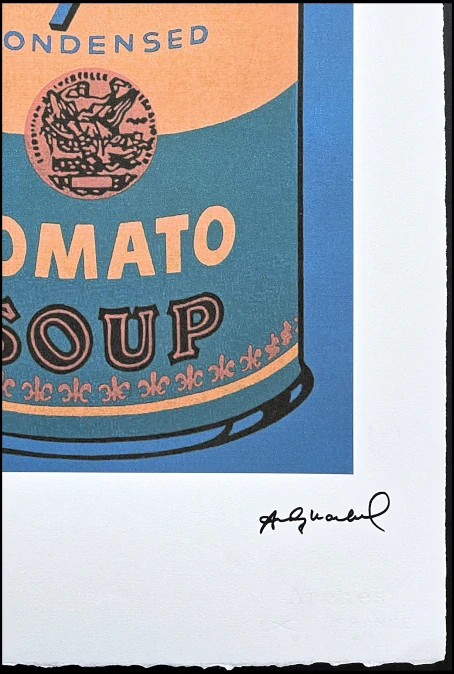 Andy Warhol - Campbell's Soup Tomato Soup červená na modrém pozadí 40/100 - edice Leo Castelli s certifikátem