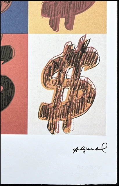 Andy Warhol - 4x Dollar Sign hnědý 10/100 - edice Leo Castelli s certifikátem