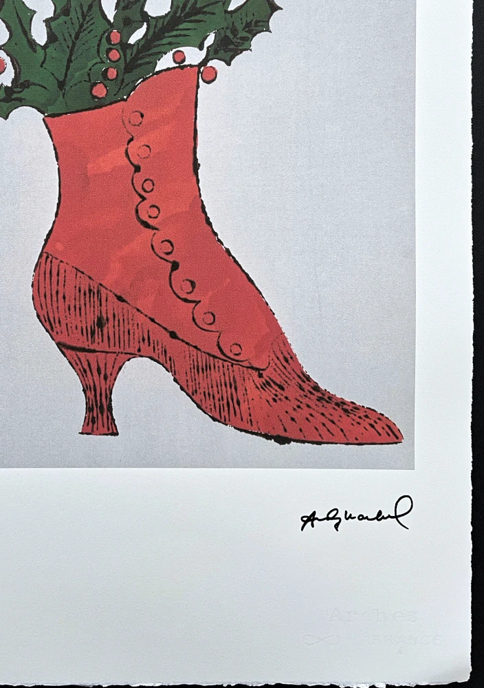 Andy Warhol - Christmas Shoe 22/100 - edice Leo Castelli s certifikátem