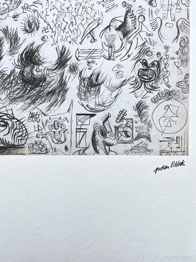 Jackson Pollock - Sheet of studies 45/300 - signováno 50x70cm