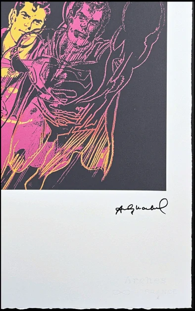 Andy Warhol - Superman růžovo-žlutý 27/100 - edice Leo Castelli s certifikátem