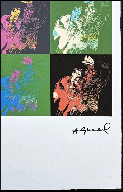 Andy Warhol - 9x Superman barevný 76/100 - edice Leo Castelli s certifikátem