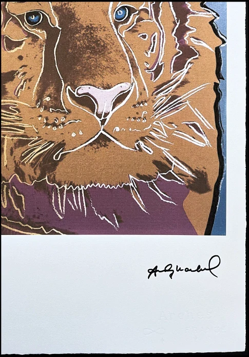 Andy Warhol - Tiger na modrém pozadí 27/100 - edice Leo Castelli s certifikátem
