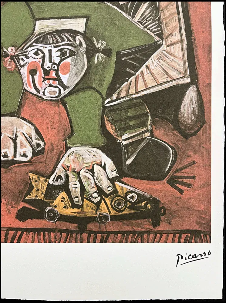 Pablo Picasso - Paloma with celluloid fish 110/250 - signováno, 28.5x38 cm