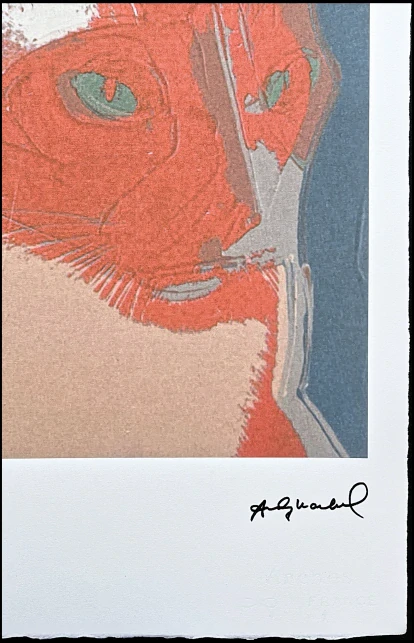 Andy Warhol - The Great Cat Head oranžová x/100 - edice Leo Castelli s certifikátem
