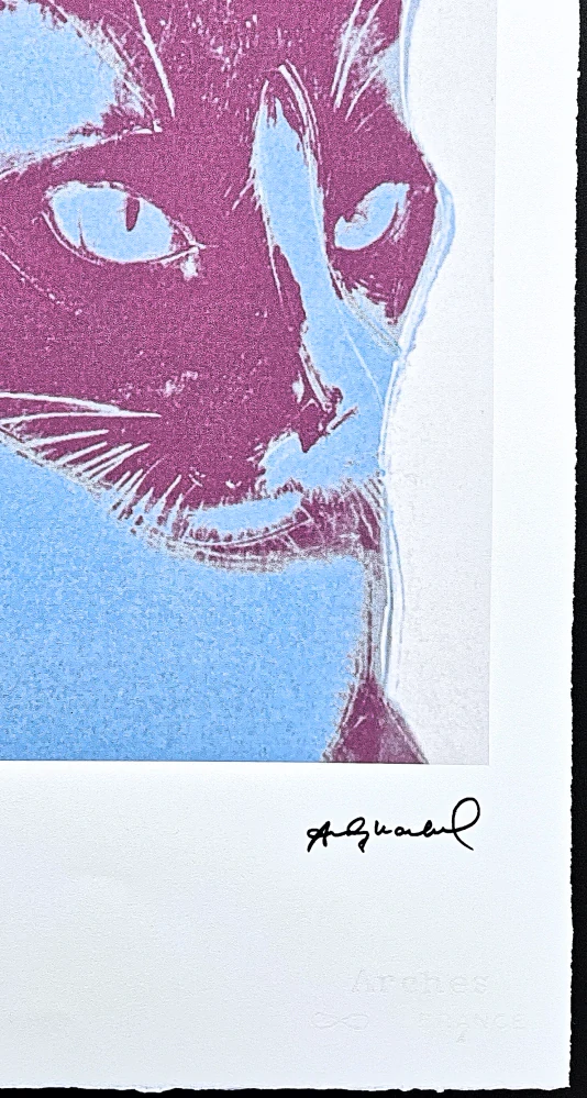 Andy Warhol - The Great Cat Head modrá 23/100 - edice Leo Castelli s certifikátem
