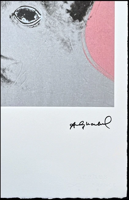 Andy Warhol - Cat bílo-růžová 13/100 - edice Leo Castelli s certifikátem