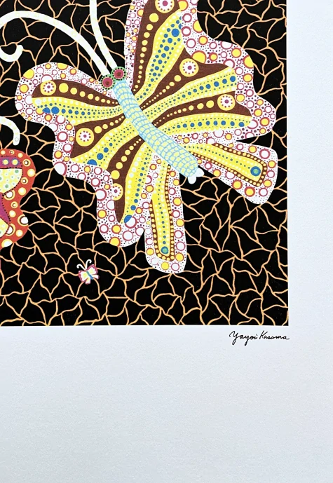 Yayoi Kusama - Butterflies 181/500 - signováno, číslovaná edice, 50x65 cm