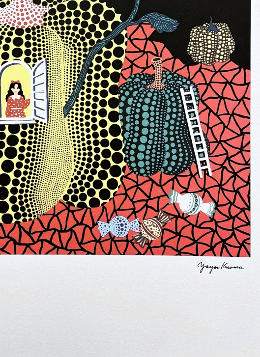 Yayoi Kusama - Hello x/500 - signováno, číslovaná edice, 50x65 cm