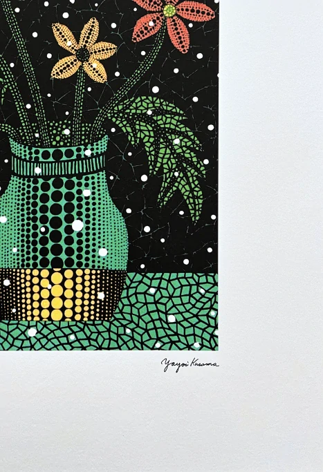 Yayoi Kusama - Flowers in the vase x/500 - signováno, číslovaná edice, 50x65 cm