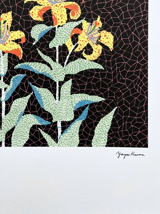 Yayoi Kusama - Lilies x/500 - signováno, číslovaná edice, 50x65 cm