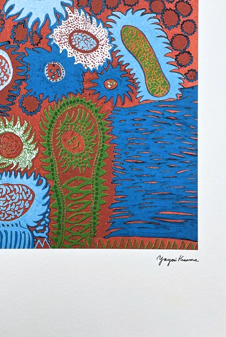 Yayoi Kusama - Cosmic nature 76/500 - signováno, číslovaná edice, 50x65 cm