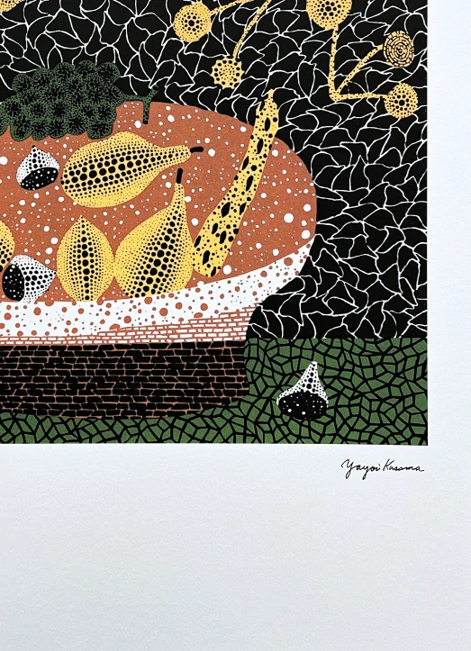 Yayoi Kusama - Pears and cherries 92/500 - signováno, číslovaná edice, 50x65 cm
