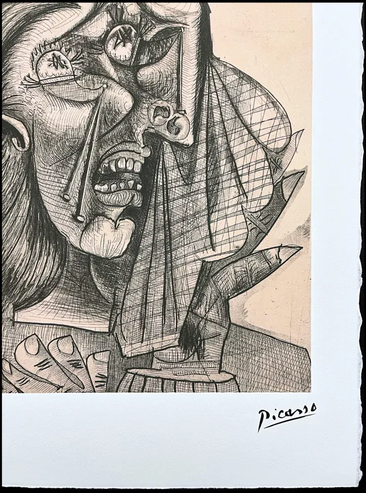 Pablo Picasso - The weeping woman in black 29/250 - signováno, 28.5x38 cm