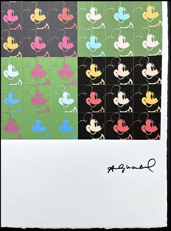 Andy Warhol - Mickey Mouse koláž 96/100 - edice Leo Castelli s certifikátem