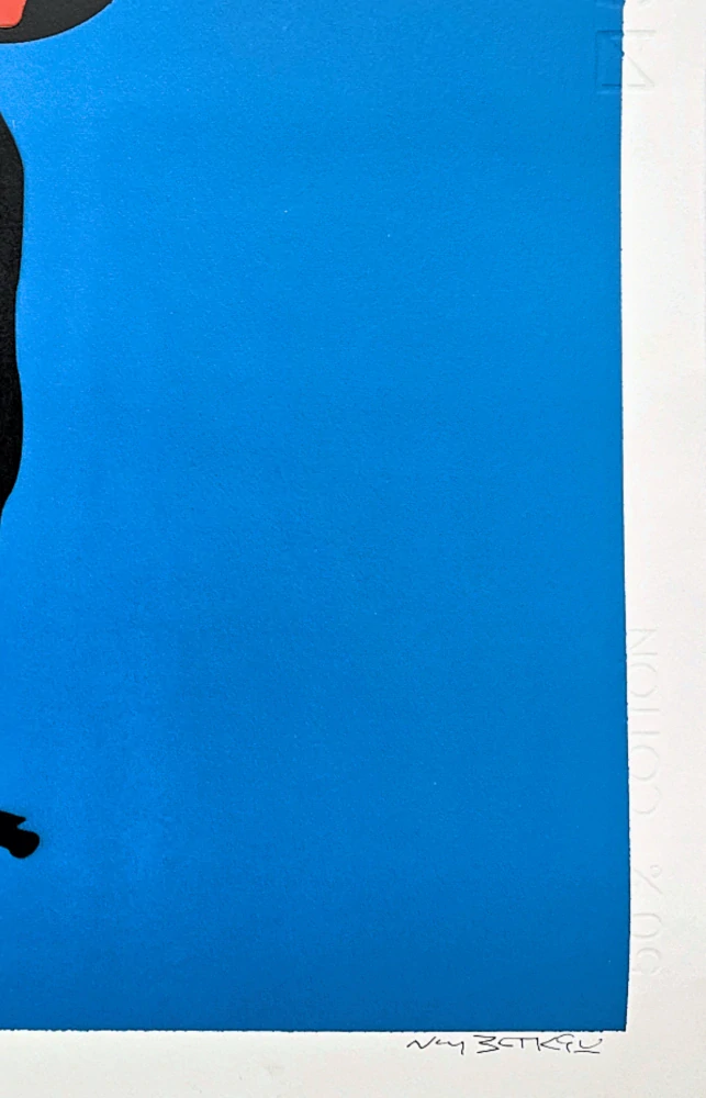 BANKSY/NOT BANKSY - Anarchy Guard blue 6/10 -  originální ručně stříkaný sprej na papíře