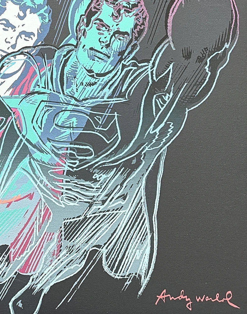 Andy Warhol - Superman tyrkysovo-růžový 82/2400 - 60x60 cm, limitovaná edice CMOA s certifikátem