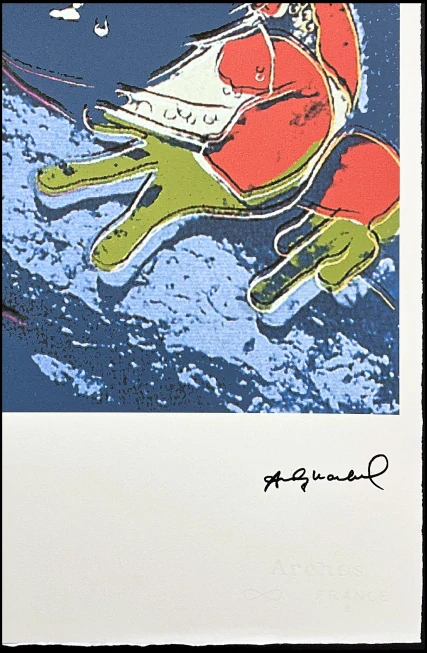 Andy Warhol - Tree Frog červená na modrém pozadí 29/100 - edice Leo Castelli s certifikátem