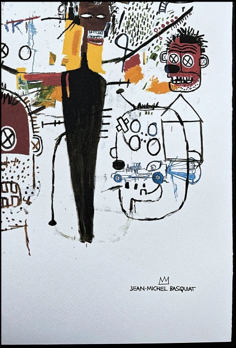 Jean-Michel Basquiat - Heads and Aligator 211/300 - limitovaná edice, signováno, 50x70cm