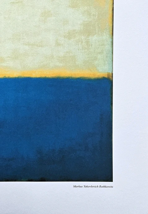 Mark Rothko - No. 16 – yellow, white, blue over yellow on grey x/200 - signováno, s certifikátem, 50x65 cm
