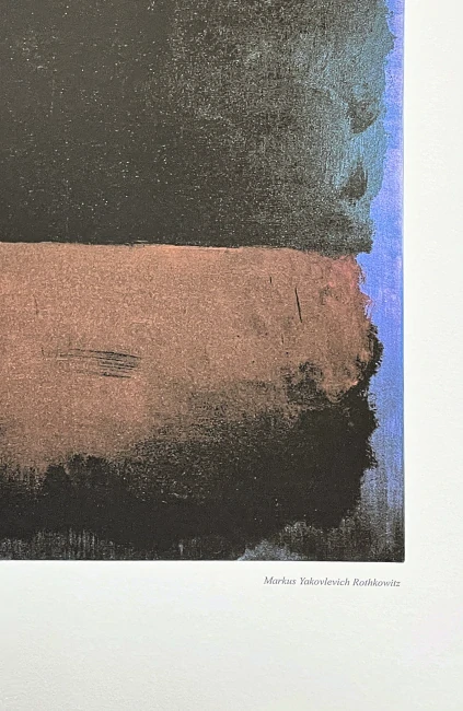 Mark Rothko - Black on blue 50/200 - signováno, s certifikátem, 50x65 cm