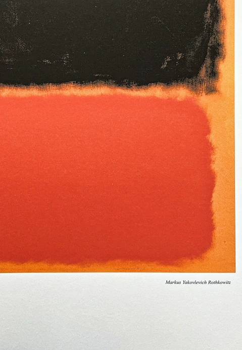 Mark Rothko - After red and black square on orange background 77/200 - signováno, s certifikátem, 50x65 cm