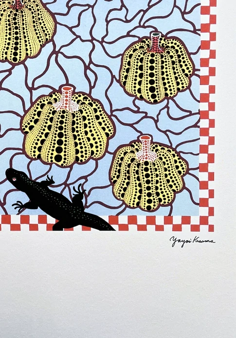 Yayoi Kusama - Lizards and pumpkins x/500 - signováno, číslovaná edice, 50x65 cm
